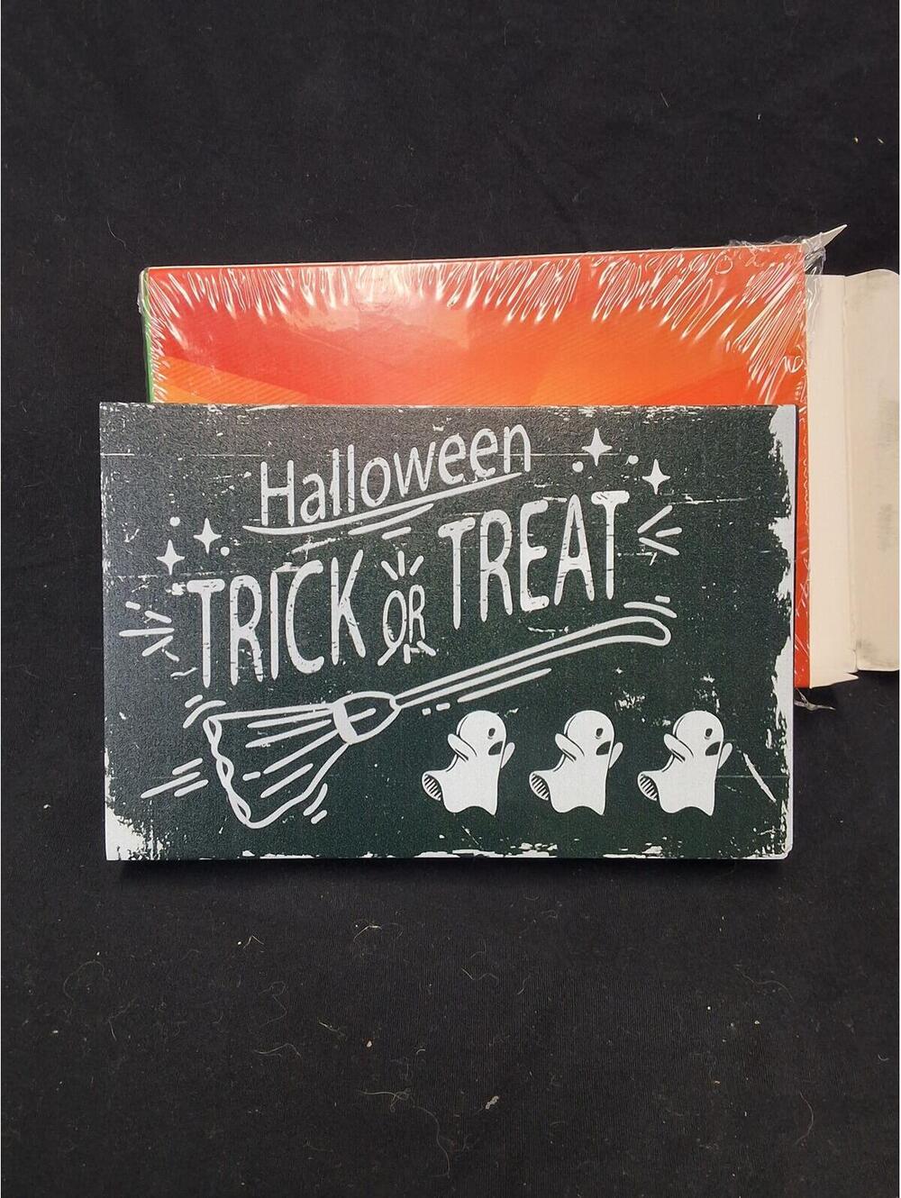 Halloween Trick or Treat Decorative Sign - Festive Fun!